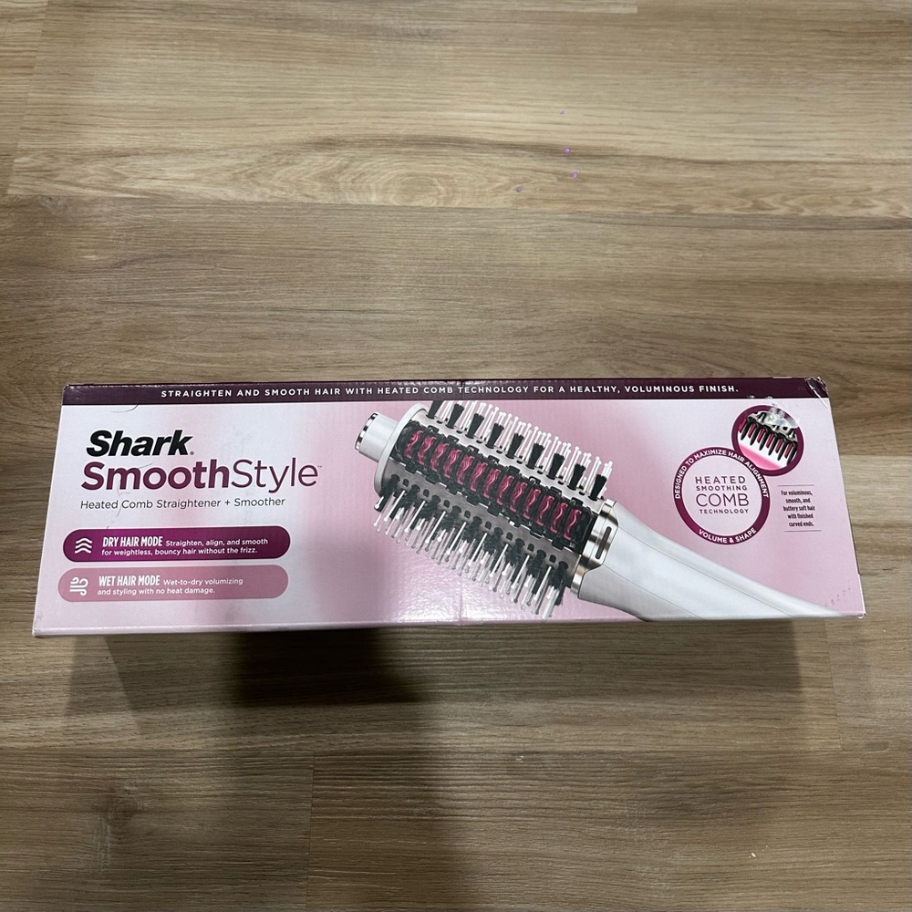 Shark HT202 SmoothStyle Heated Comb + Blow Dryer Brush, Dual Mode All Hair Types
